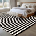 thumbnail image 5 of Black Striped Large Area Rugs for Bedroom Living Room, Soft Non Slip Carpet Bedside Rug, Modern Simple Farmhouse Beige Vintage Rectangular Floor Cover Kitchen Accent Rug 5'x7' for Dining Room/Office, 5 of 9