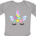 thumbnail image 4 of Inktastic Unicorn Face Girls Long Sleeve Baby Bodysuit, 4 of 5