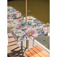 thumbnail image 2 of Outdoor Tablecloths with Umbrella Hole & Zipper, Vintage Flowers 60x60 Inch Square Tablecloths, Spring Watercolor Floral Dragonflies Beige Waterproof Table Cloth, Patio/Pool/Picnic Table Covers, 2 of 8