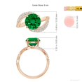 thumbnail image 4 of ANGARA Round Lab Grown 2.5 Ct Emerald Curved Bypass Shank Engagement Ring for Women in 14K Rose Gold (Size-9mm) | May Birthstone, Anniversary, Jewelry Gift for Women | Lab-Grown Emerald Ring, 4 of 7