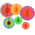 thumbnail image 7 of Easy Joy 6pcs Colorful Hanging Paper Fans Party Decorations for Birthday Baby Shower Graduation Summer Party Decorations, 7 of 7