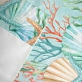 thumbnail image 3 of Summer Beach Window Valance for Kitchen, Green Ocean Colorful Coral Shell Seaweed Starfish Rod Pocket Short Curtain for Small Windows, Light Filtering Decorative Valance, 60 x 18 Inch, 3 of 9
