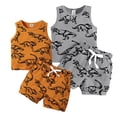 thumbnail image 3 of WOLLED Newborn Boys Tank 2PCS Outfit Infant Baby Cotton Soft Sleeveless T-Shirt Set for 3 Months-3 Years, 3 of 9
