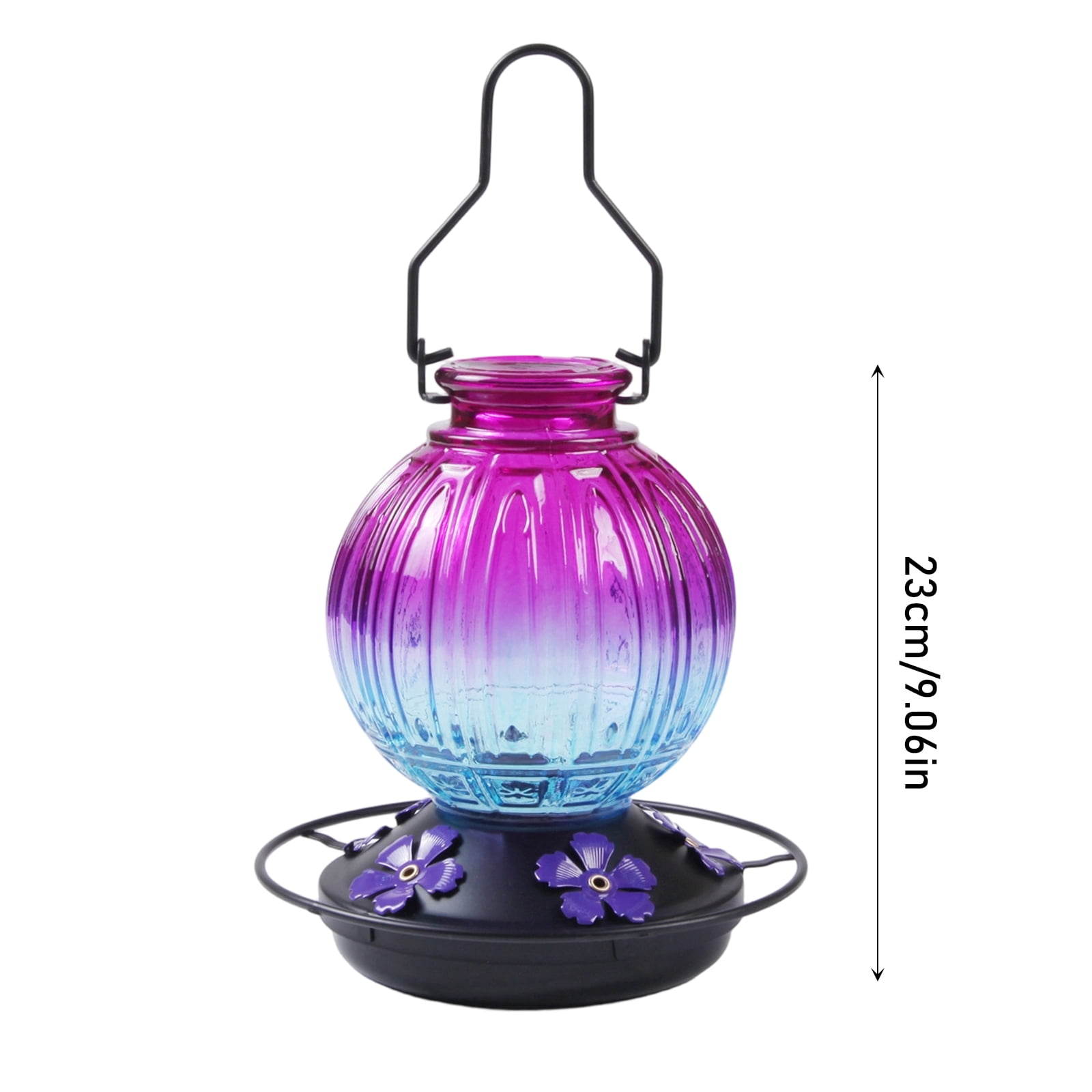 Glass Hummingbird Feeder for Outdoors, Decorative Hanging Hummingbird Nectar Feeder, Leak Proof Durable Wild Bird Feeders, Hummingbird Gifts for Women & Mom, Garden Decor Window Feeder