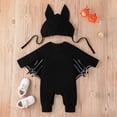 thumbnail image 5 of Angala Boys Girls Halloween Cartoon Prints Romper Jumpsuits Hat Outfits Breathable Cute Baby Bodysuits 0-3 Months, 5 of 9