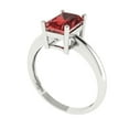 thumbnail image 2 of 1.75 ct Radiant Cut Natural Garnet Solitaire 18K White Gold Womens Engagement Ring, 2 of 5