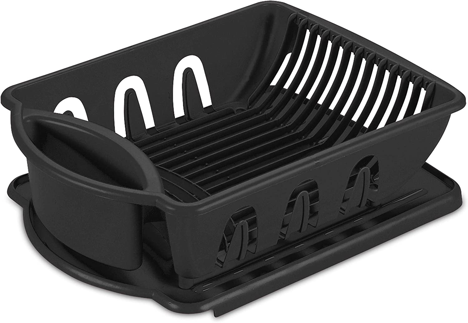 Heavy Duty Dish Drying Rack with Drainboard and Silverware Holder - Kitchen Counter Organizer - Made in USA