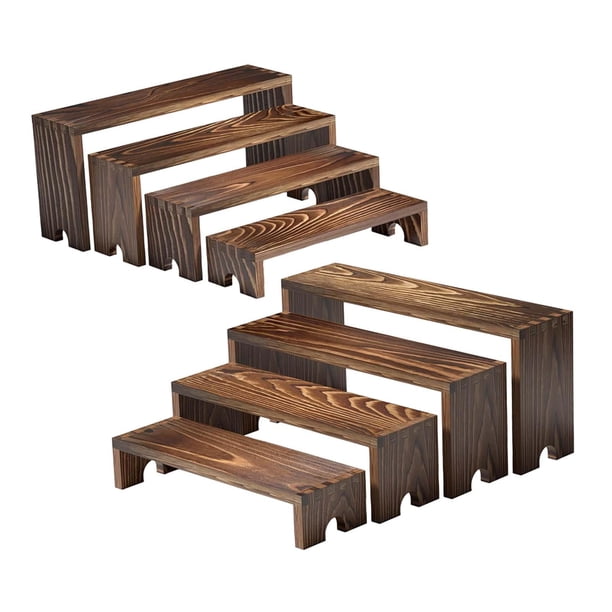 Soporte de exhibición de madera, estante de exhibición de mesa, estantes para postres, estante para especias, soporte para cupcakes para mostrador de