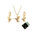thumbnail image 1 of Collar Y Aretes Dije De Colibrí Chapa De Oro 18k Para Mujer Xtellar dorado, 1 of 4
