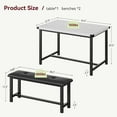 thumbnail image 3 of 3-Piece Dining Table Set with Bench & Metal Frame, Breakfast Nook Set for 4, 3 of 4