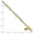 thumbnail image 2 of 14k Two-tone Gold Fancy Oval Link and Chain With .5 In Ext Bracelet 7.25 Inch 4.55mm Wide Link Bracelet for Women and Me, 2 of 2