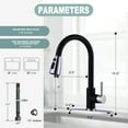 thumbnail image 6 of Wowow Kitchen Faucets for Sink 1 or 3 Hole, High Arc Stainless Steel Kitchen Sink Faucet with Sprayer, Polished Chrome and Black Faucet for Kitchen RV Laundry Sinks, 6 of 7