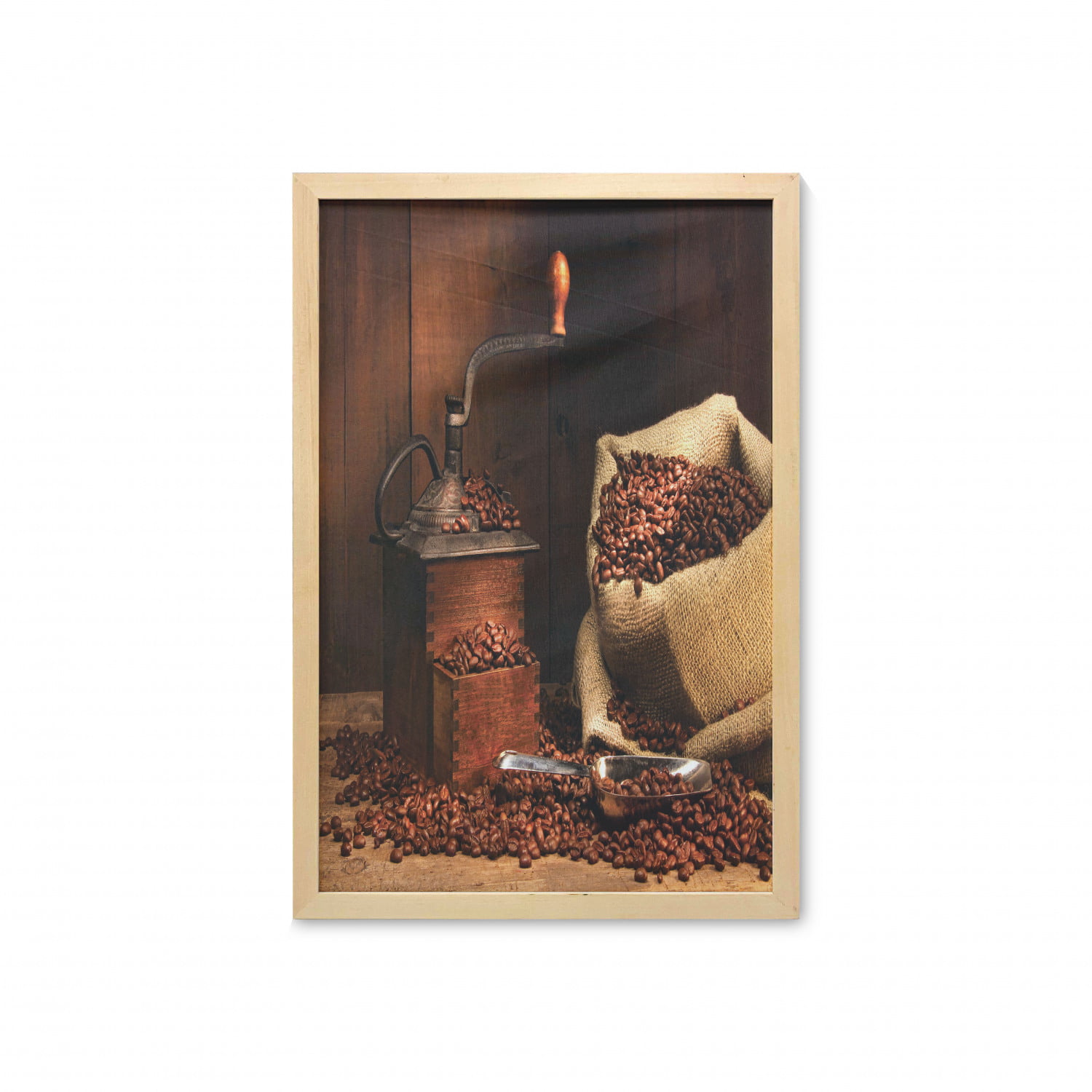 old coffee grinder with coffee beans, Posters, Art Prints, Wall Murals