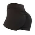 thumbnail image 4 of Jxximdong Shorts for Women Sexy Ruched Butt Lifting Gym Shorts High Waisted Booty Yoga Shorts Workout Running Twerking Shorts Black L Pants, 4 of 7