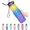 thumbnail image 1 of Botella de agua deportiva con marca de tiempo, duradera, 1 litro, abierta con un solo clic, 1 of 5