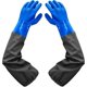thumbnail image 1 of Guantes largos de goma para limpieza de estanques, impermeables y congelados, 70 cm, forro flocado, color azul, 1 of 1