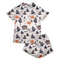 thumbnail image 6 of Halloween Pajama Set for Women Halloween Print Short Sleeve Top and Shorts 2 Piece Separate Casual Sleep Loungewear, 6 of 7
