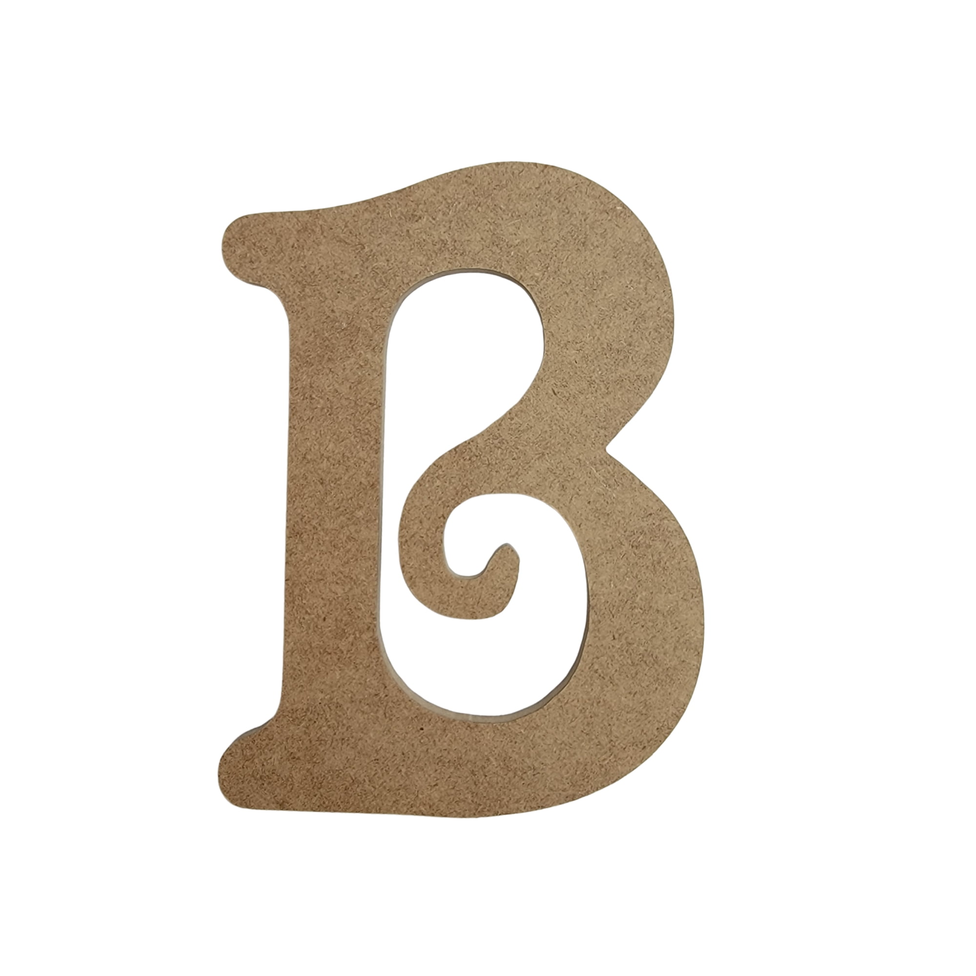 4" Wooden Letter B Unfinished, Beltorian Font, Craft Cutout 1-8" Thick ...