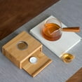 thumbnail image 4 of MasteelfCA 1PC Tea Pot Bamboo Base Drawer Design Practical Bamboo Base Heating Base for Home Office Tea Party (Without Candle), 4 of 7