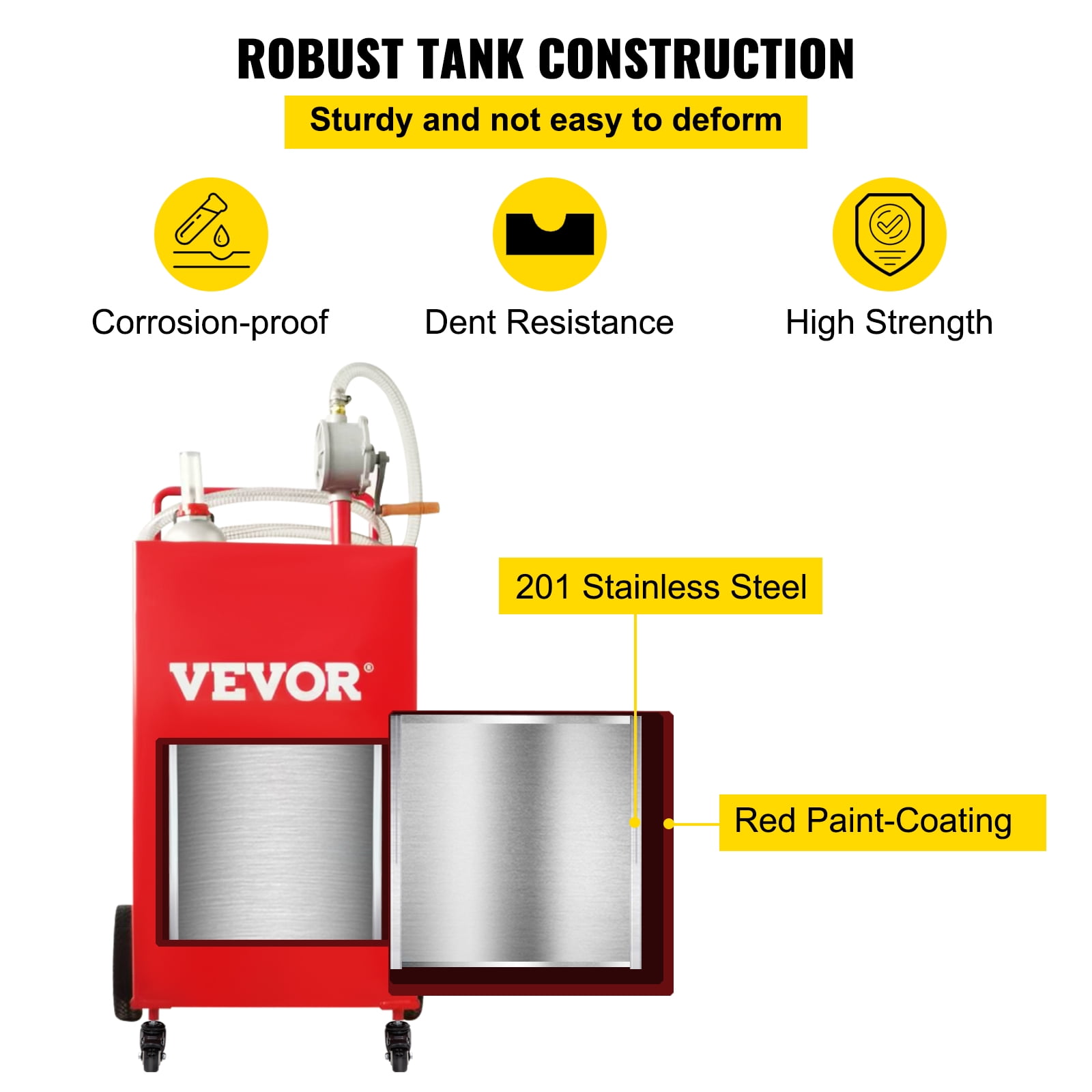 Dropship VEVOR 30 Gallon Fuel Caddy, Gas Storage Tank & 4 Wheels, With  Manuel Transfer Pump, Gasoline Diesel Fuel Container For Cars, Lawn Mowers,  ATVs, Boats, More, Yellow to Sell Online at