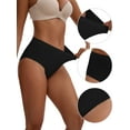 thumbnail image 3 of Unique Bargains Women's Cotton High Waist Tummy Control Briefs S Black, 3 of 6