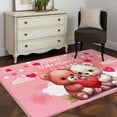 thumbnail image 6 of Happy Valentine's Area&nbsp;Rug 3x5ft Day Bears Snuggling Up with Love Heart Non-Slip&nbsp;Washable Square&nbsp;Rugs Soft Felt Indoor Floor Mat for Bedroom Kitchen Living Room Bathroom, 6 of 9