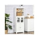 thumbnail image 1 of 63" Small Buffet With Hutch, 4-Door Kitchen Pantry, Freestanding Storage Cabinet With Adjustable Shelf For Dining Room, Living Room, White, 1 of 5