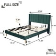 thumbnail image 3 of AUFANK Full Bed Frame Upholstered Platform with Wooden Slats, Noise-Free, Green, 3 of 6