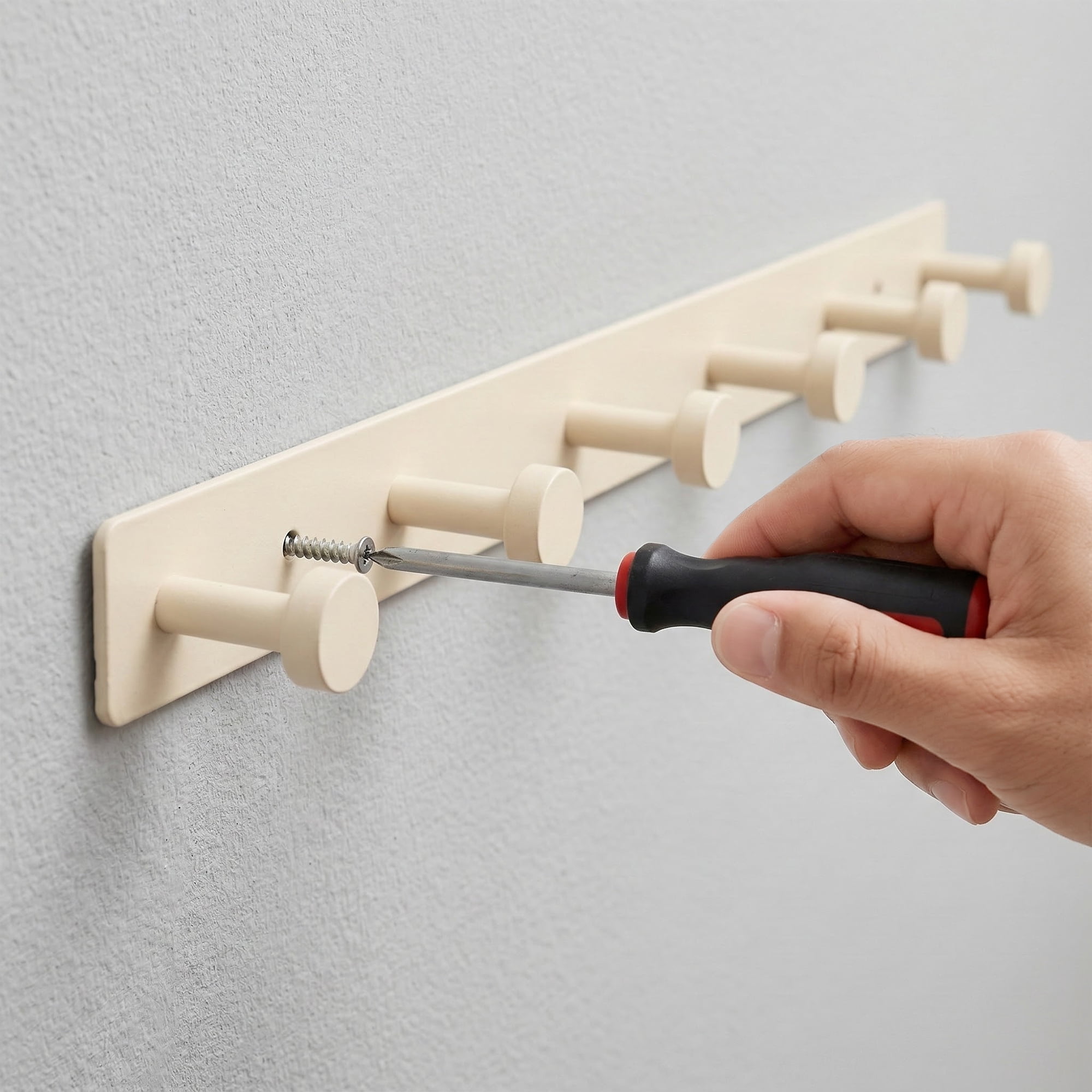Unique Bargains Coat Rack Wall Mount Aluminum Hook Hat Rack for Entryway White 16.1"x1.2"