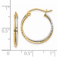 thumbnail image 4 of 14k Yellow White Gold Twisted Hoop Earrings Round, 4 of 8