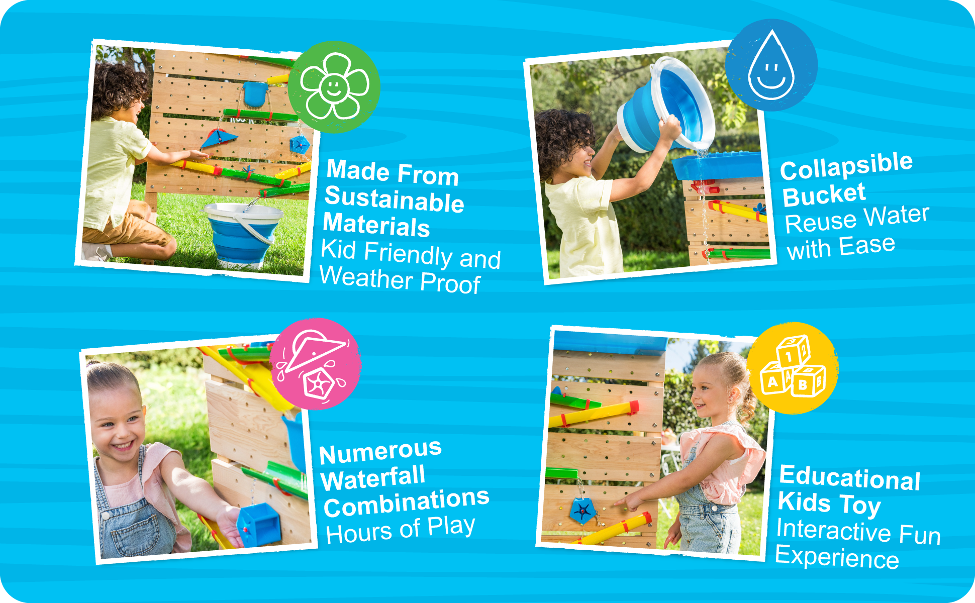 Wilton Bradley Waterwall Kids Educational Toy for Boys and Girls, Children's Playset for Hand Eye Coordination and Fun, Ages 3+