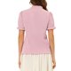 thumbnail image 3 of INSPIRAR CHIC Blusas de Verano para Mujeres de Color Sólido con Lazo en el Cuello y Mangas Cortas para Usar en el Trabajo Rosa Claro S, 3 of 6