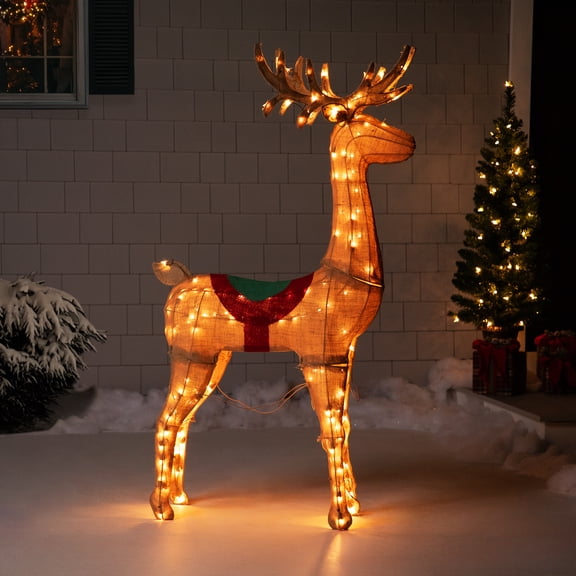 Northlight Lighted Standing Reindeer Outdoor Christmas Decoration - 60" - Warm White Lights