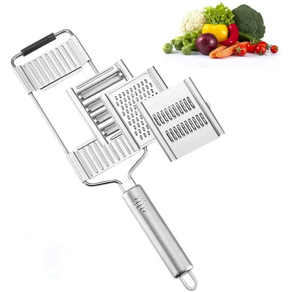 NOGIS Multi-Purpose Vegetable Slicer, 3-in-1 Manual Fruit Shredder, Vegetable Grater Kitchen Tools, Portable Vegetable Slicer, Lightweight and Easy to Clean