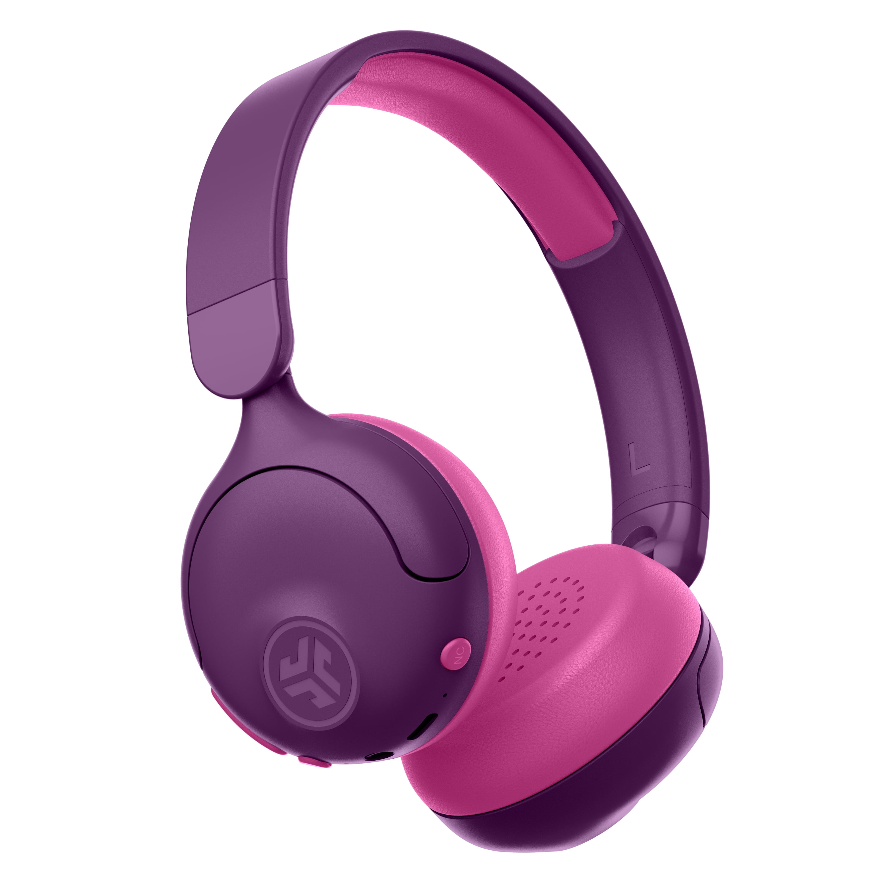 JLab JBuddies ANC Kids Headphones, Safe Volume, Noise Cancelling, 48Hr Playtime, Purple/Pink