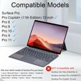 thumbnail image 2 of Slim Surface Type Cover for Pro 11/10/9/8/X 13", Backlit Keyboard with Trackpad and Pen Holder,Fossil, 2 of 6