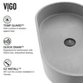 thumbnail image 4 of VIGO Sagrada Gothic Gray Concreto Stone 24 in. L x 14 in. W x 5 in. H Oval Vessel Bathroom Sink, 4 of 8