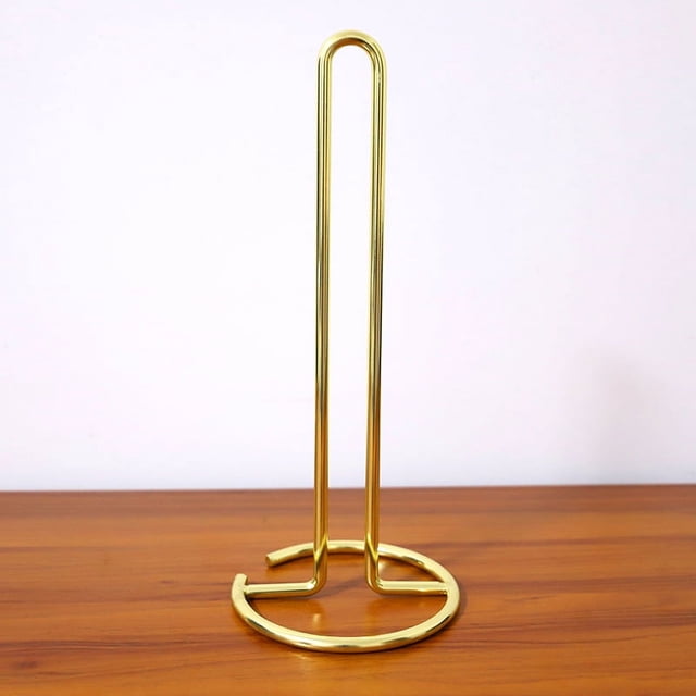 Soporte para toallas de papel dorado para encimera, soporte para toallas de cocina para organización y almacenamiento de cocina, soporte para toallas de papel para rollos estándar y grandes (dorado) ER Rojo Verde