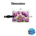 thumbnail image 3 of Purple Tulips Flowers Watercolor Faux Leather Travel Luggage Tag, 3 of 7