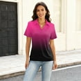 thumbnail image 4 of V Neck Polo Shirts for Womens - Summer 2026 Short Sleeve Collared Tops Business Casual Blouses Hot Pink M, 4 of 4