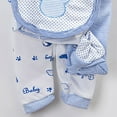 thumbnail image 5 of yocbz Newborn Layette Gift Sets for Baby Girl Clothes 8PCS 2 jumpsuit+short sleeve Tops+long sleeve Tops+2 Pants+Bib+Hat+Sock Shoes Blue,0-3 Months, 5 of 5