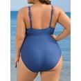 thumbnail image 6 of Asoul Plus Size Swimsuit for Women Scalloped Tummy Control One Piece Bathing Suits Ruched V Neck Swimwear, 6 of 6