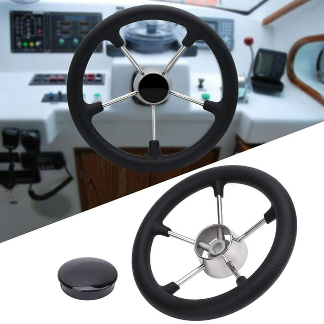 Volant de Bateau à 5 Rayons, Acier Inoxydable 11 Pouces pour Yacht