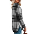thumbnail image 3 of Womens Long Sleeve Plaid Shirts Fall Fashion Tunic Tops Outfits Dressy Casual Loose Blouses, 3 of 5