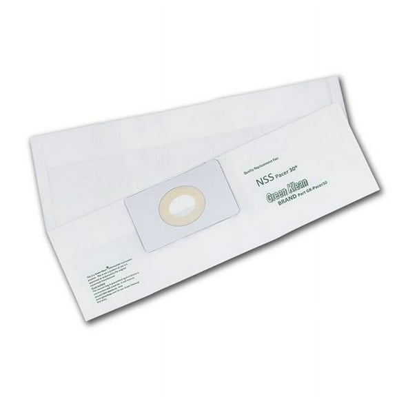 Green Klean  NSS Pacer 30 Wide Area Vac Replacement Vacuum Bags - Case of 36