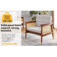thumbnail image 4 of Accent Leisure Chair, Modern Minimalist Rattan Sofa Chair 1 Seat Upholstered Couch with Wood Armrests, 4 of 8