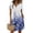 Dark Blue, variant on Summer Dresses for Women Floral Print Henley Button Down Short Sleeve A Line Casual T Shirt Dress with Pockets Blue M