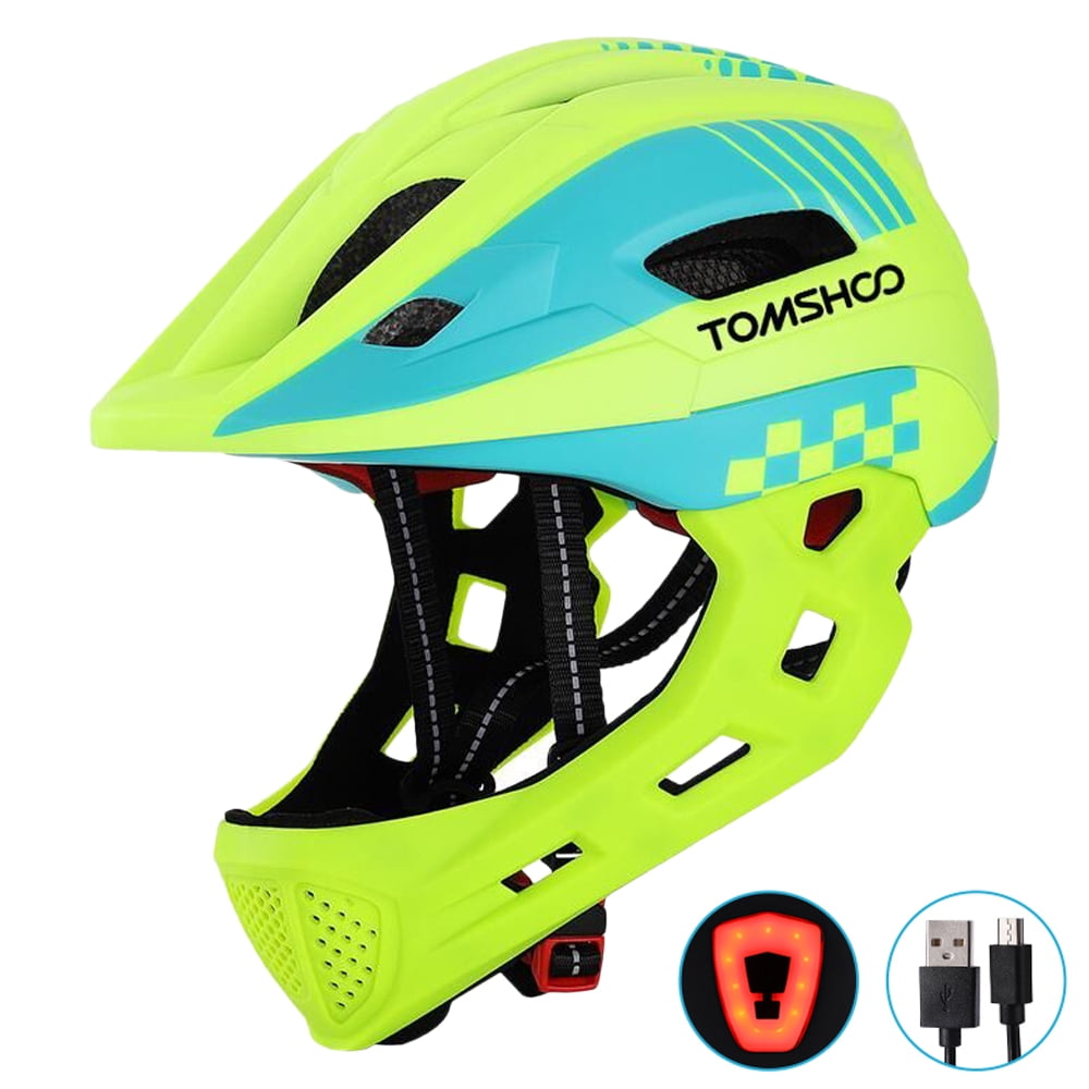 TOMSHOOH Kid Bike Full Face Helmet Children Safety Riding Skateboard Rollerblading Helmet Sports