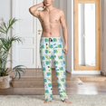 thumbnail image 2 of Mens Pajama Pants Bottoms with Pockets - Blue Green Slug Shells Comfy Mens Pj Pants, Soft Men Lounge Pants, 2 of 5