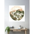 thumbnail image 2 of Fantasy Map-Inspired Circular Forest Landscape In Soft Pastel Colors Poster Wall Art, Modern Wall Decor, 16x16 UNFRAMED, 2 of 3